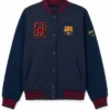 Shop Now FC Barcelona Full Snap Blue Jacket