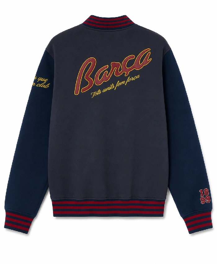 Shop Now FC Barcelona Full Snap Bomber Jacket