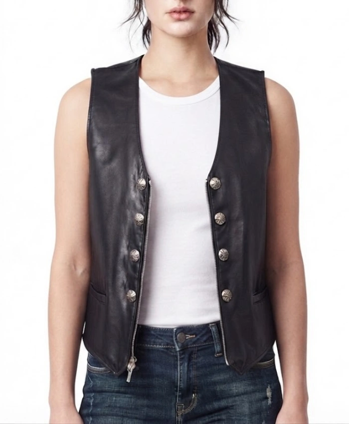 Shaboozey Jeans Tonight Show Leather Vest - Image 6