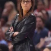 Shop Now Stephanie White Indiana Fever Black Leather Blazer For Unisex