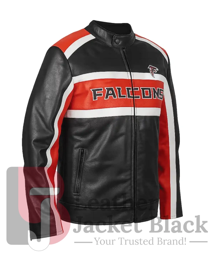 Shop Now This Atlanta Falcons Biker Black And Red Leather Jacket