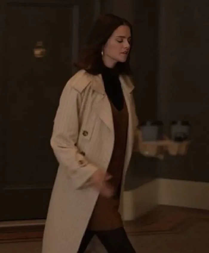 Shop Only Murders In The Building S5 Selena Gomez Pinstripe Coat