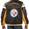 Shop Pittsburgh Steelers Black Varsity Full Zip Leather Jacket Sale