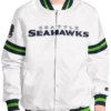 Shop Seattle Seahawks Scout White Varsity Satin Jacket