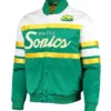 Shop Seattle Supersonics Special Script Green Satin Jacket