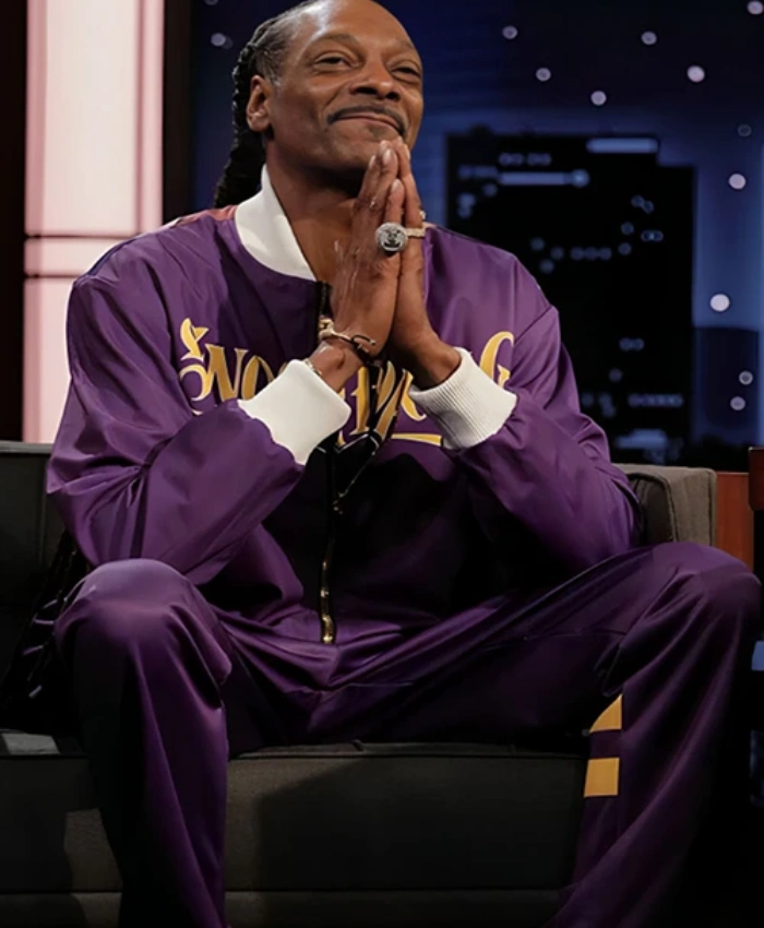 Shop Snoop Dogg Jimmy Kimmel Purple Tracksuit