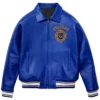 Shop Stegaro American Bomber Blue Leather Jacket For Men And Women