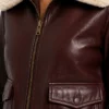 Stella G 1 Maroon Leather Bomber Jacket