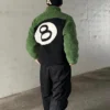 Shop Stussy 8 Ball Green Sherpa Jacket