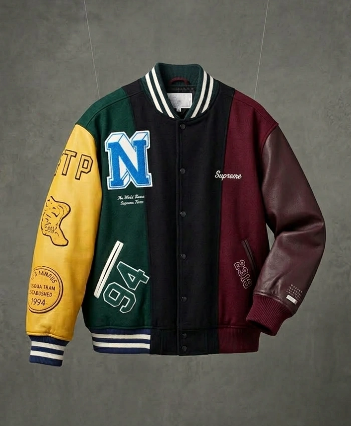 Shop Supreme MM6 Maison Margiela Split Varsity Jacket