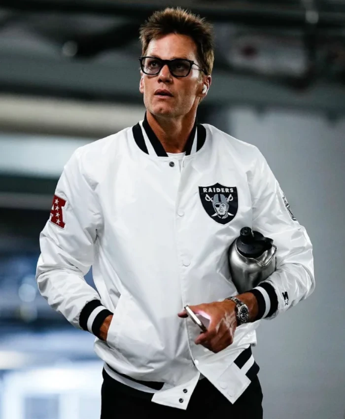 Tom Brady White Raiders Jacket