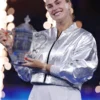 Shop US Open 2025 Aryna Sabalenka Silver Crop Jacket