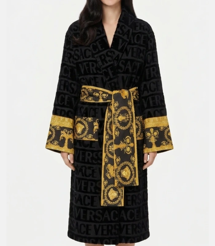 Shop Versace Black Robe For Sale