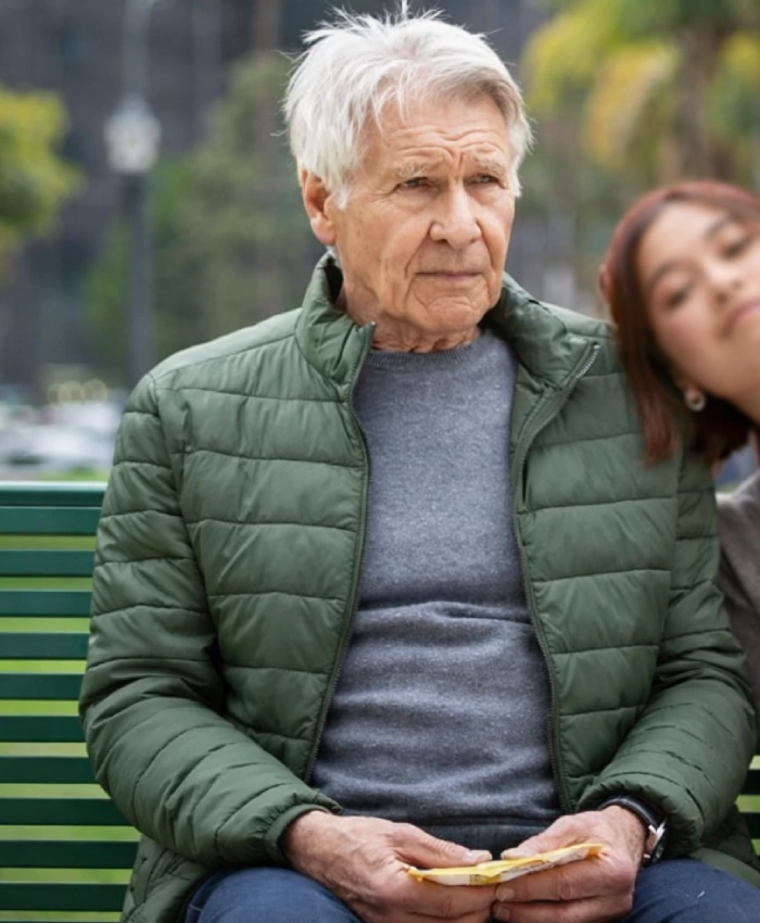 Shrinking S3 Harrison Ford Green Puffer Jacket For Sale