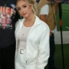 Sidelines Kansas City Chiefs Game 2025 Brittany Mahomes White Zip Up Jacket