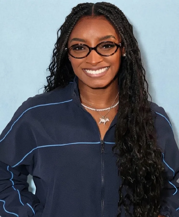 Simone Biles Milano Cortina Winter Olympics Navy Bomber Track Jacket