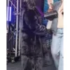 Simone Biles NY Giants V Chicago Bears Long Black Coat