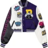 Smoke Rise Cropped Melton Wool Varsity Multicolor Jacket