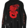 Snake Red Demon Hunter Black Denim Jacket