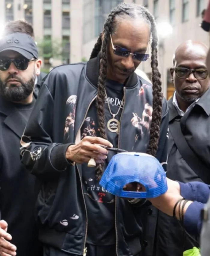 Snoop Dogg NYC 2025 Black Bomber Jacket