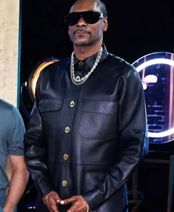 Snoop Dogg The Voice S28 Black Leather Jacket - Image 2