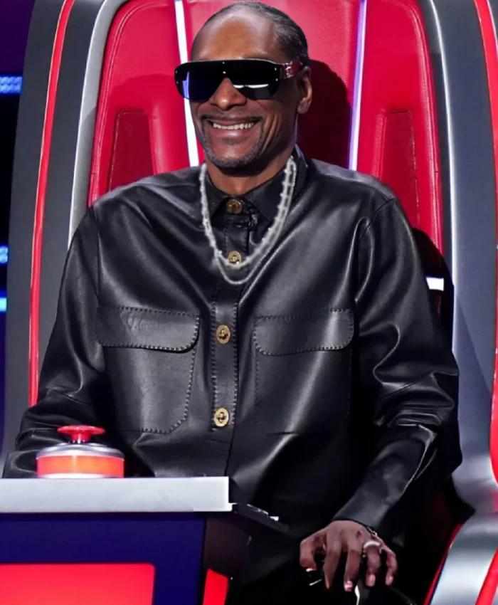 Snoop Dogg The Voice S28 Black Leather Jacket - Image 3