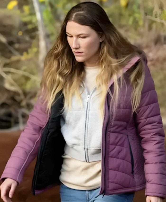 Sofia Movie Hunting Season 2025 Tag Purple Quilted Hooded Jacket