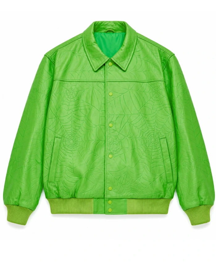 Sp5der Debossed Web Full Snap Jacket On Sale