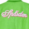 Sp5der Debossed Web Full Snap Leather Jacket