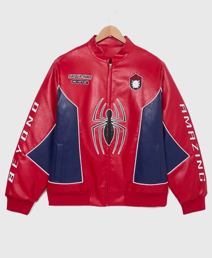 Spider Man Brand New Day Premiere Cristian Andres Spider Man Leather Jacket Sale