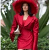 Spring Champion Stakes Day 2025 Evelyn Ellis Red Cropped Blazer