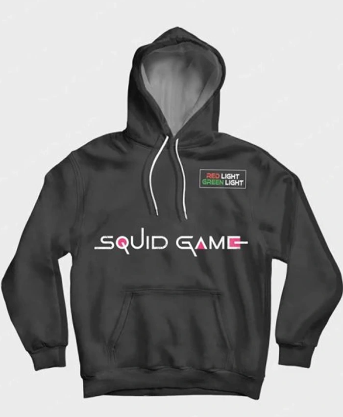 Squid Game Doll Red Light Green Light Black Hoodie