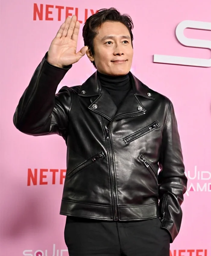 Squid Game S02 Lee Byung Hun Leather Black Jacket