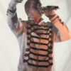 Stage Performance Yung Lean White Military Costume Cotton Jacket
