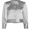 Stal Stowers TV Series Sistas Season 08 Penelope Silver Satin Crop Jacket For Unisex