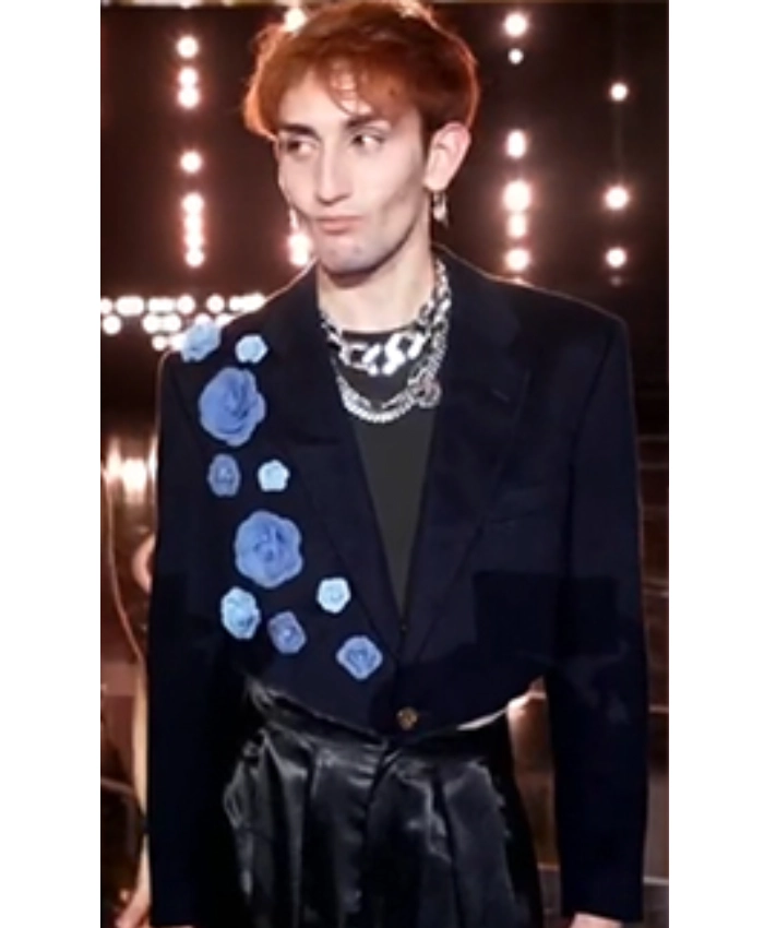 Star Academy 2025 Victor Flower Copped Black Blazer Jacket