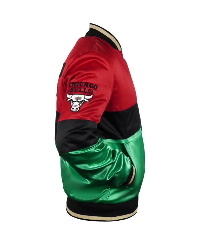 Starter Color Block 75th Year Chicago Bulls Black History Month Jacket