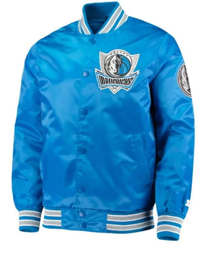 Starter Dallas Mavericks Blue Satin Jacket