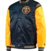 Starter Varsity Denver Nuggets Satin Blue And Yellow Jacket