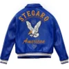 Stegaro American Bomber Blue Leather Jacket