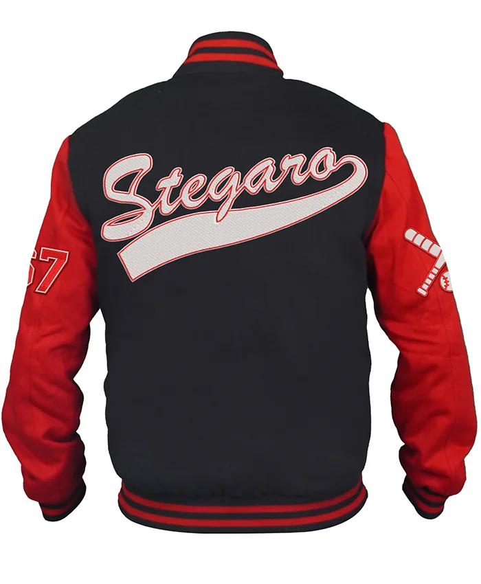 Stegaro Black And Red Varsity Jacket For Sale
