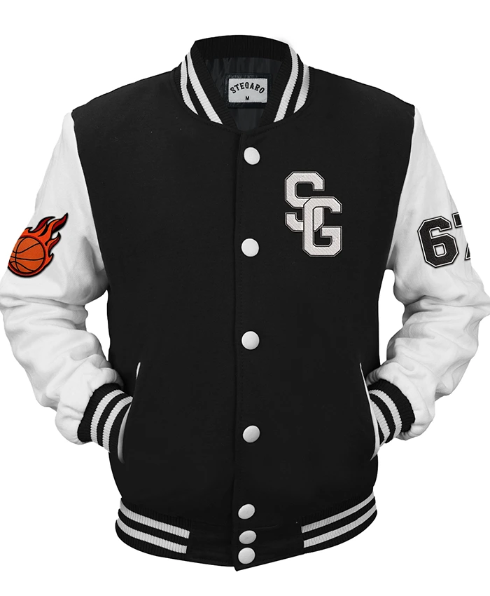 Stegaro Black And White Varsity Jacket