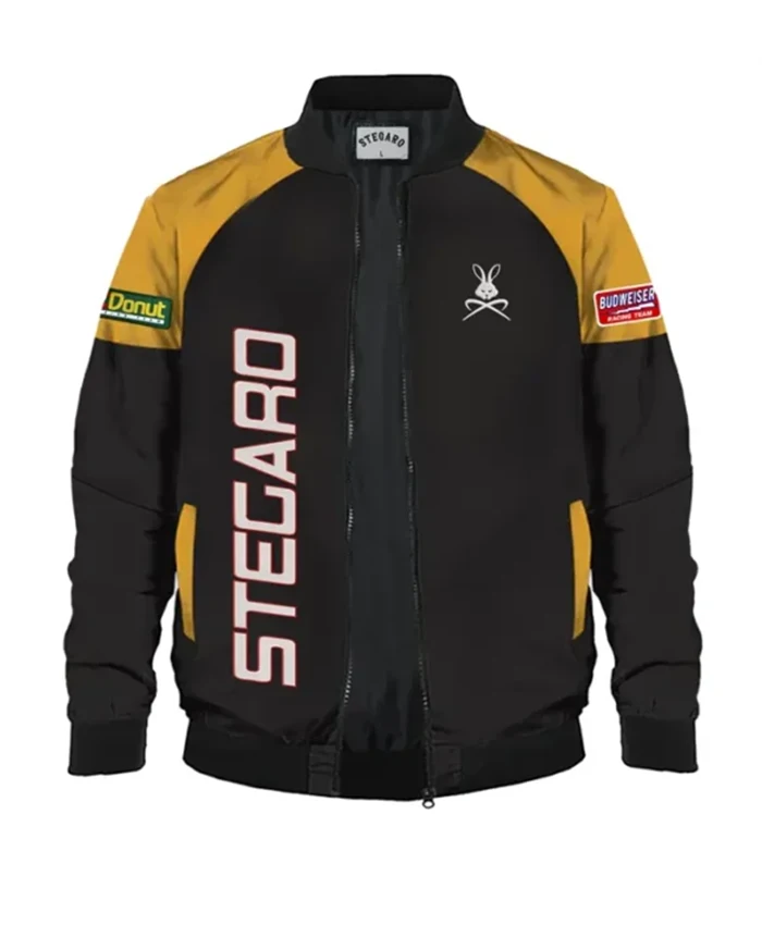 Stegaro Black And Yellow Bomber Jacket