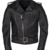 Stegaro Black Biker Leather Jacket
