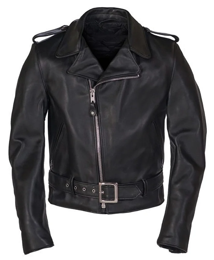 Stegaro Black Biker Leather Jacket