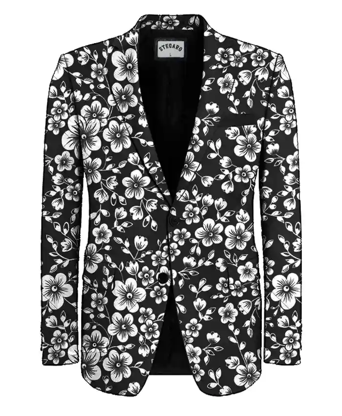 Stegaro Black Floral Blazer