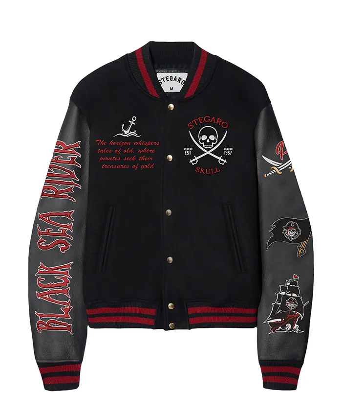 Stegaro Black Sea Rider Varsity Jacket
