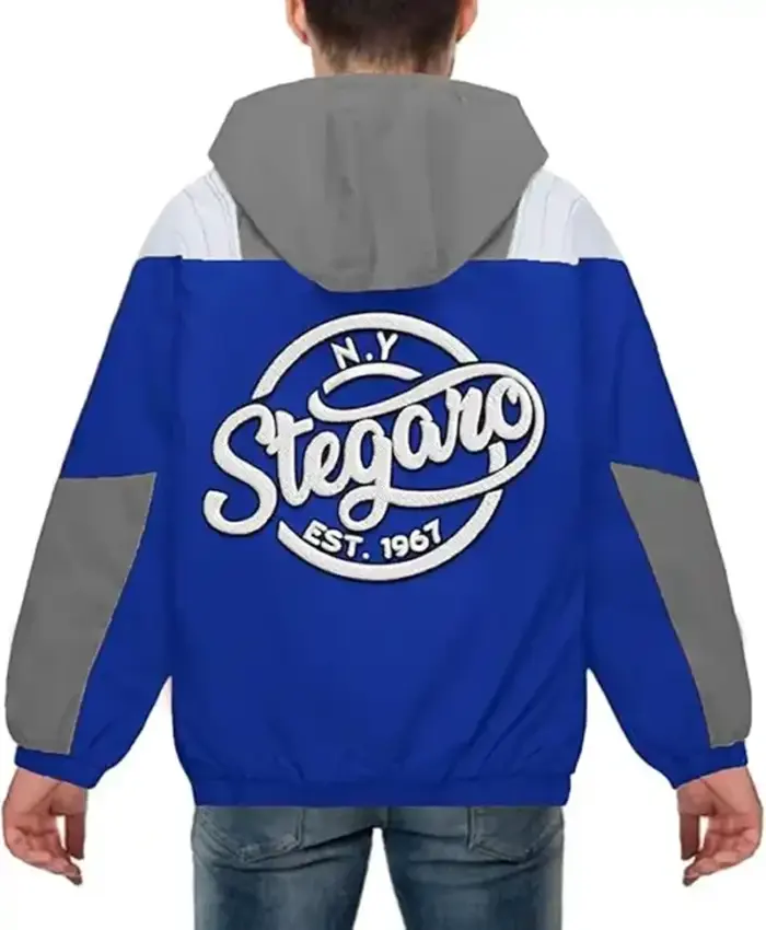 Stegaro Blue And Grey Zip Up Jacket