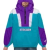 Stegaro Blue And Purple Half Zip Up Jacket