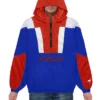 Stegaro Blue And Red Half Zip Up Jacket